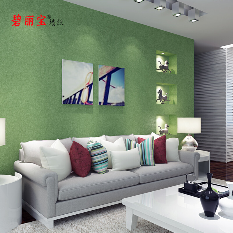 碧麗寶純色素色蠶絲無(wú)紡布壁紙 簡(jiǎn)約現(xiàn)代的綠色美學(xué)